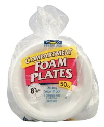Hill Country Fare 9'' Foam Compartment Plates