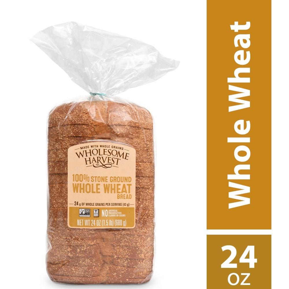 slide 1 of 1, Wholesome Harvest Whole Wheat Sliced Sandwich Bread, 24 oz