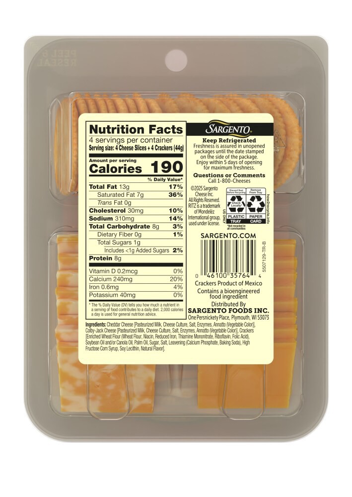 slide 2 of 2, Sargento® Shareables Ritz® Cheddar & Colby-Jack Cheese Snack Kit, 6 oz