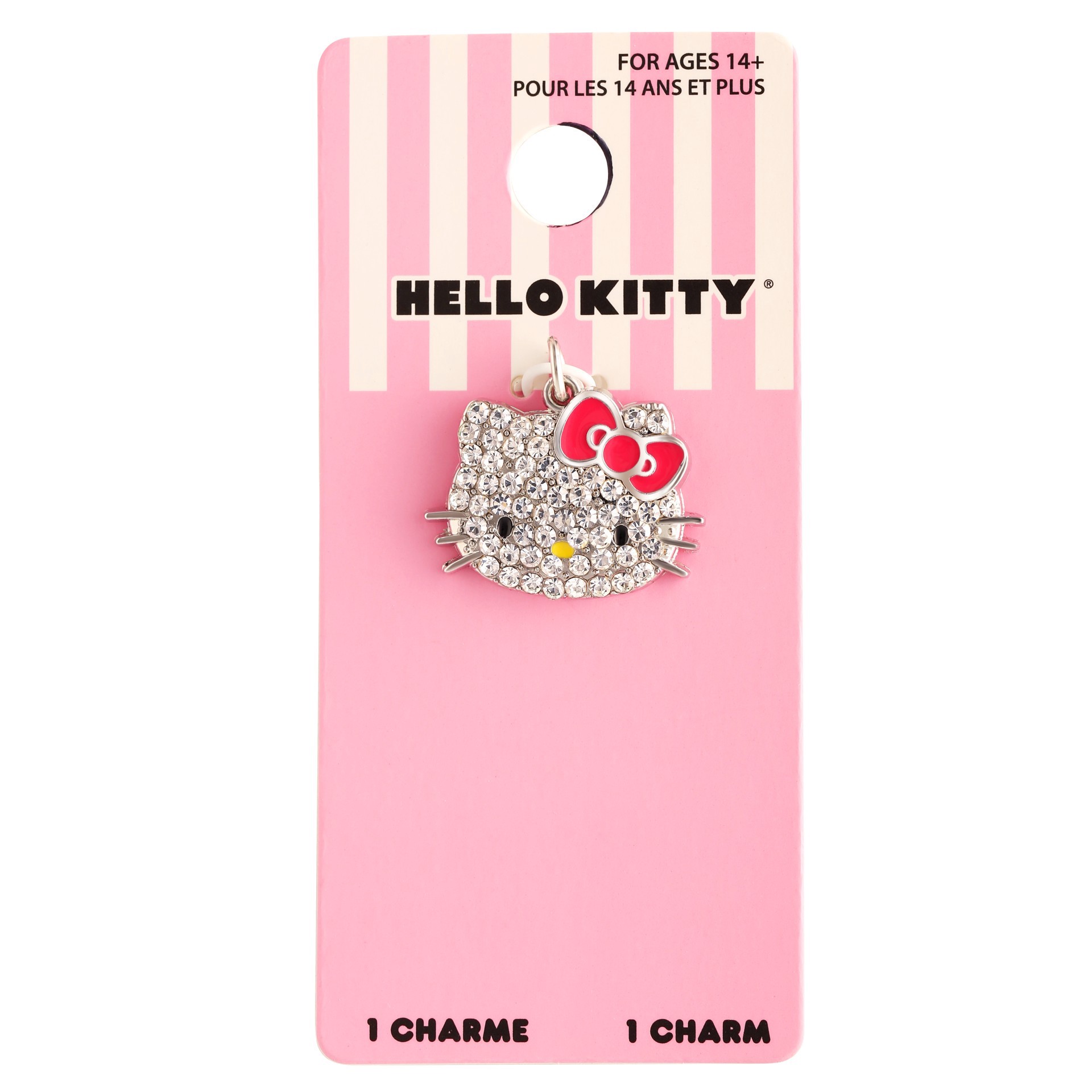 slide 3 of 3, Hello Kitty Silver Glam Charm, 0.96 in x 1.01 in x 0.14 in