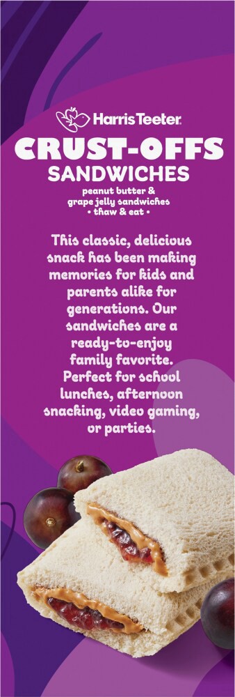slide 2 of 4, Harris Teeter® Crust-Offs Peanut Butter & Grape Jelly Sandwiches, 4 ct; 2.2 oz