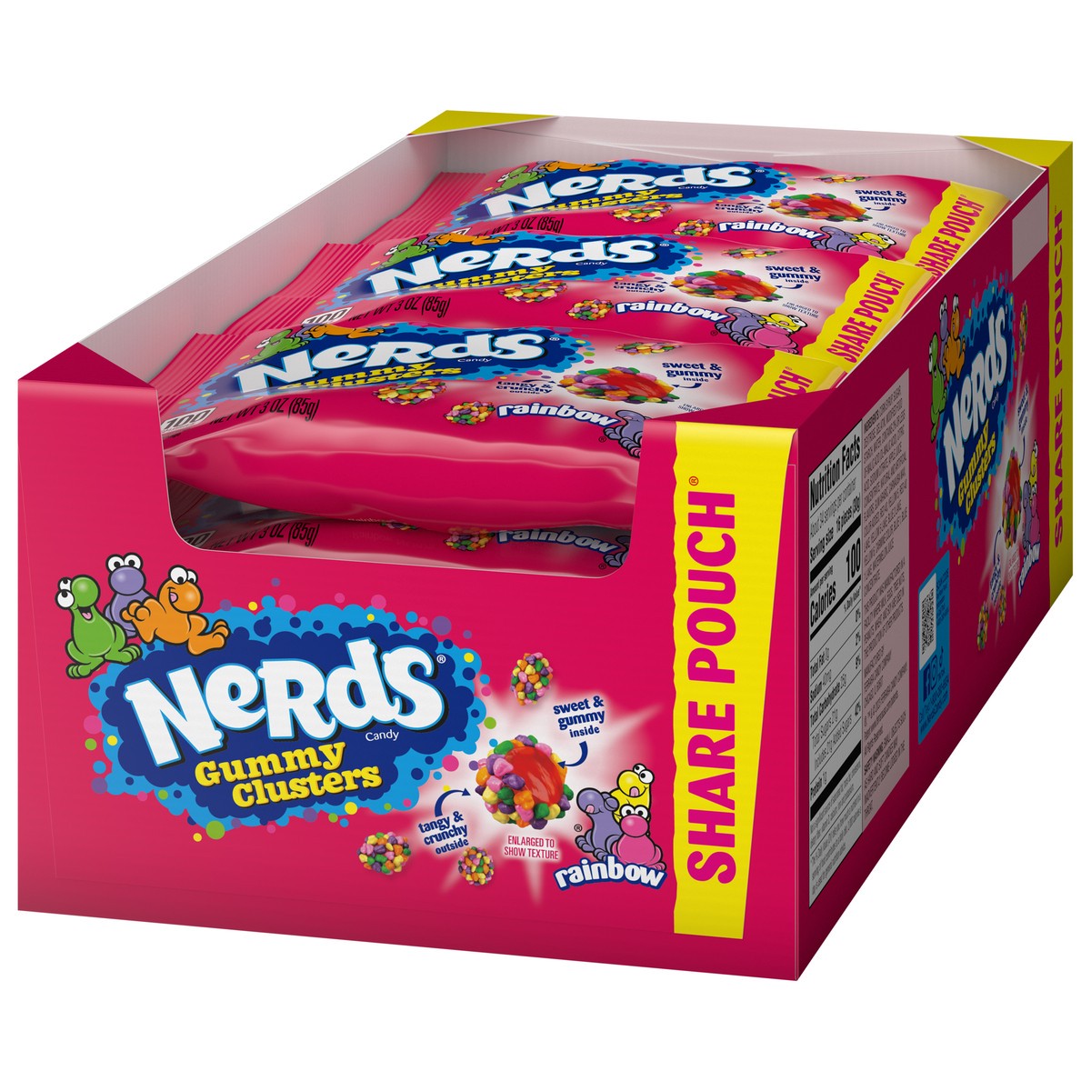 slide 4 of 9, Nerds Rainbow Gummy Clusters Candy Share Pouch 12 - 3 oz Pouches, 12 ct