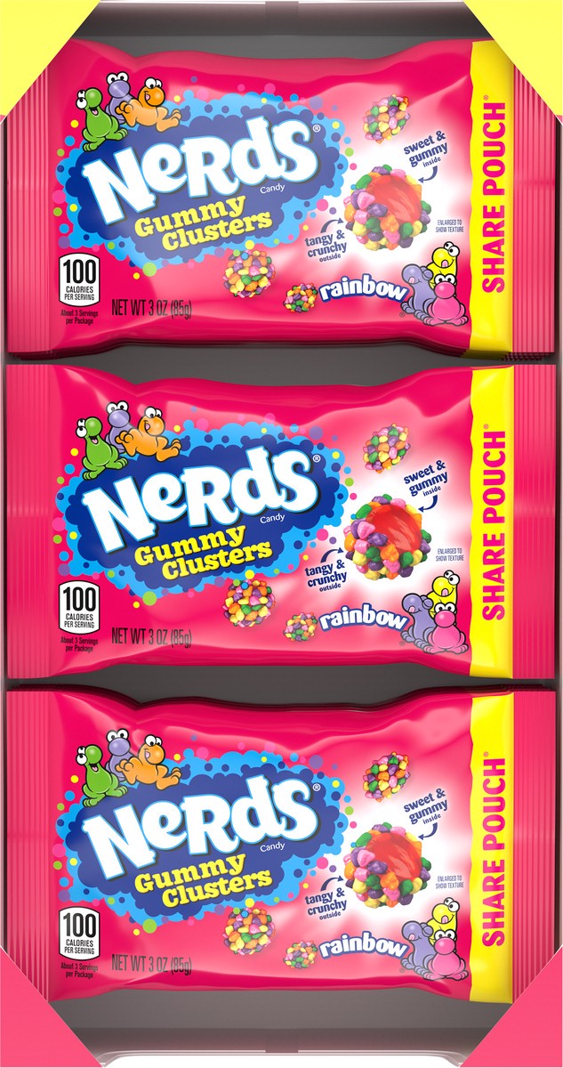 slide 9 of 9, Nerds Rainbow Gummy Clusters Candy Share Pouch 12 - 3 oz Pouches, 12 ct