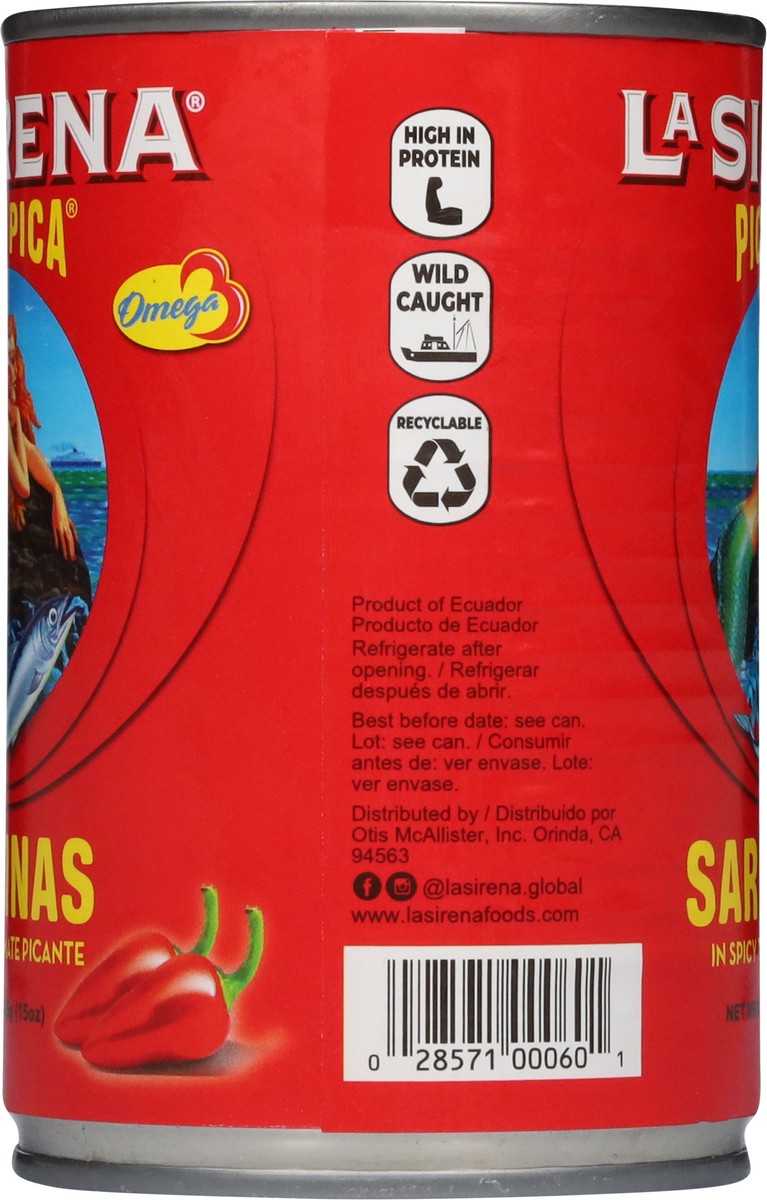 slide 8 of 13, La Sirena Pica Pica Sardines in Spicy Tomato Sauce 15 oz, 15 oz