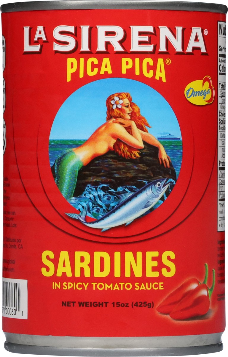 slide 10 of 13, La Sirena Pica Pica Sardines in Spicy Tomato Sauce 15 oz, 15 oz