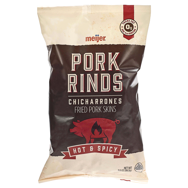 slide 1 of 1, Meijer Hot & Spicy Chicharrones Pork Rinds, 3.5 oz