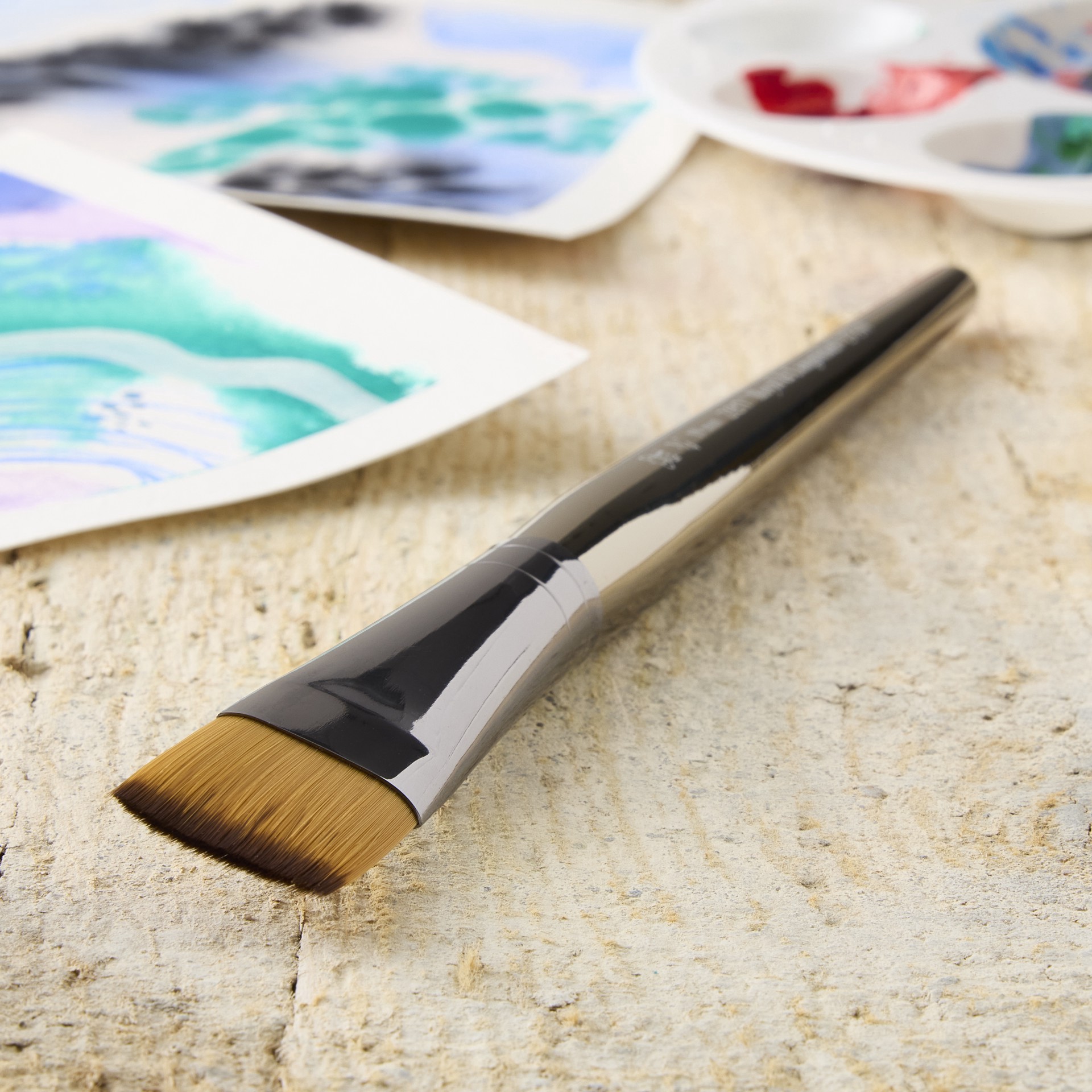 slide 2 of 2, Royal & Langnickel Zen Series 73 Short Handle Flat Wash Brush, 3/4 in