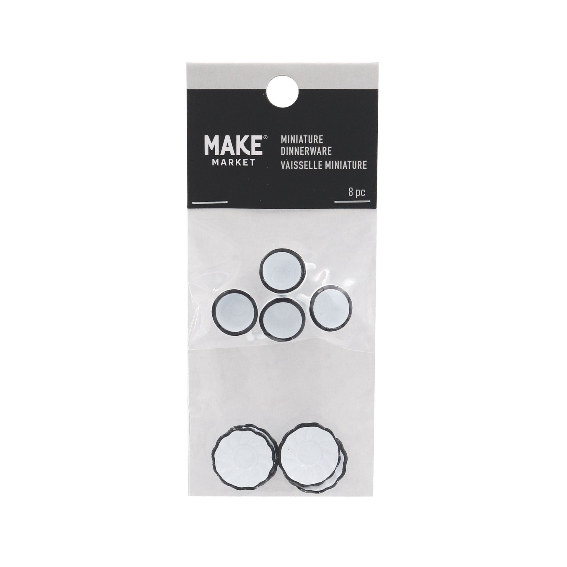 slide 2 of 3, Mini White & Black Dinnerware Set By Make Market, 0.35 in x 0.56 in x 0.47 in