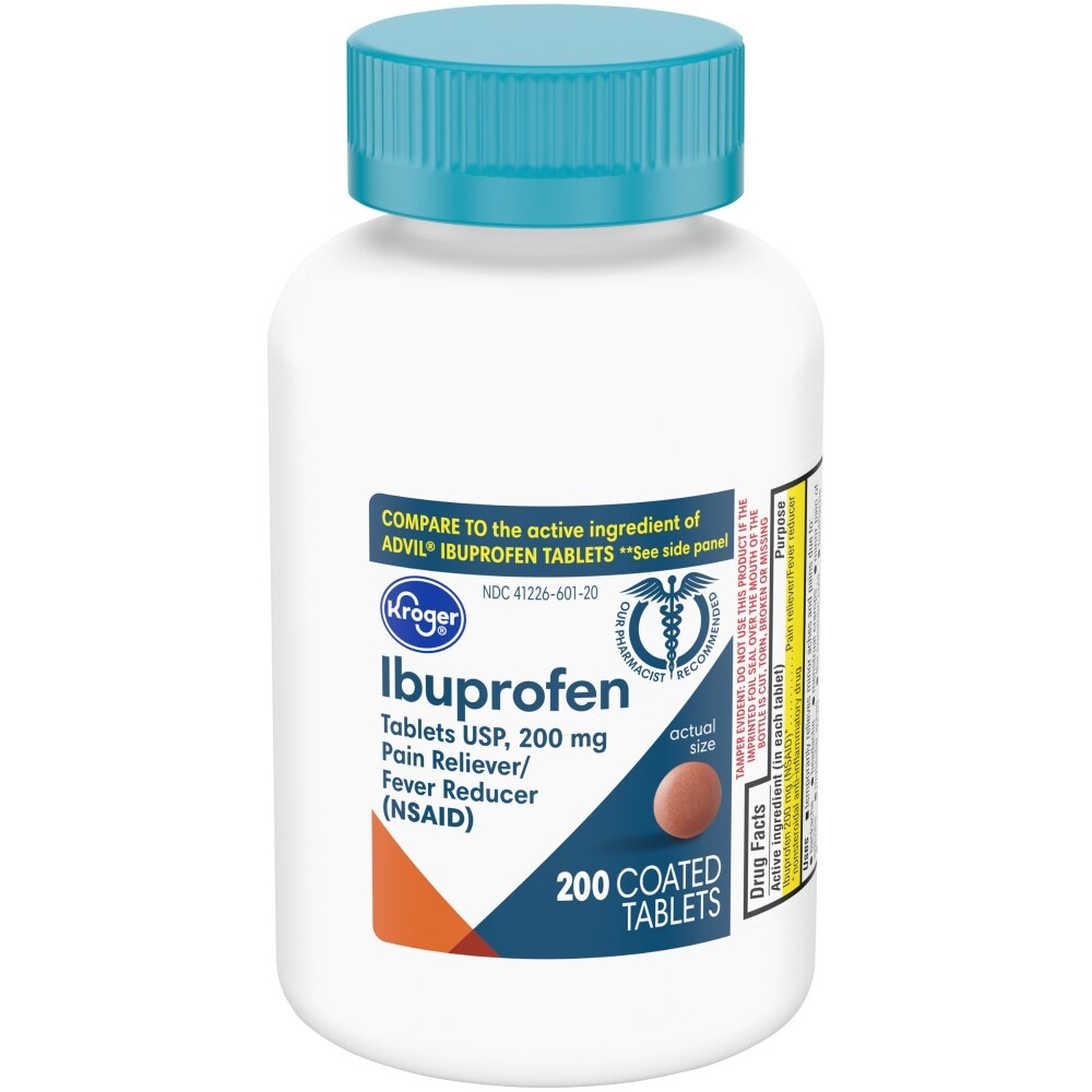 slide 1 of 1, Kroger Ibuprofen Pain Reliever & Fever Reducer Tablets 200Mg, 200 ct