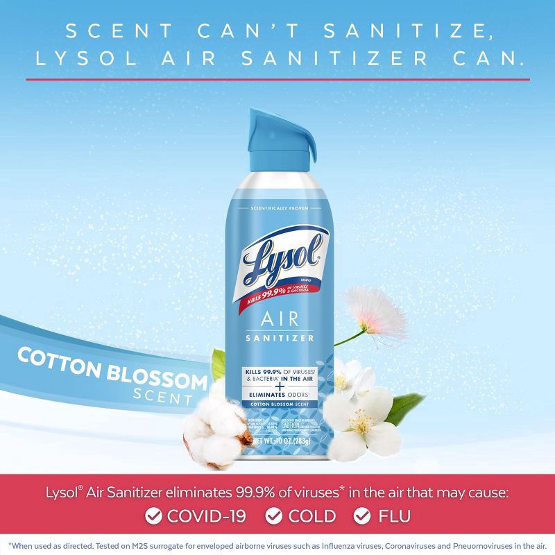 slide 2 of 6, Lysol Cotton Blossom Air Sanitizer 10 oz, 10 oz