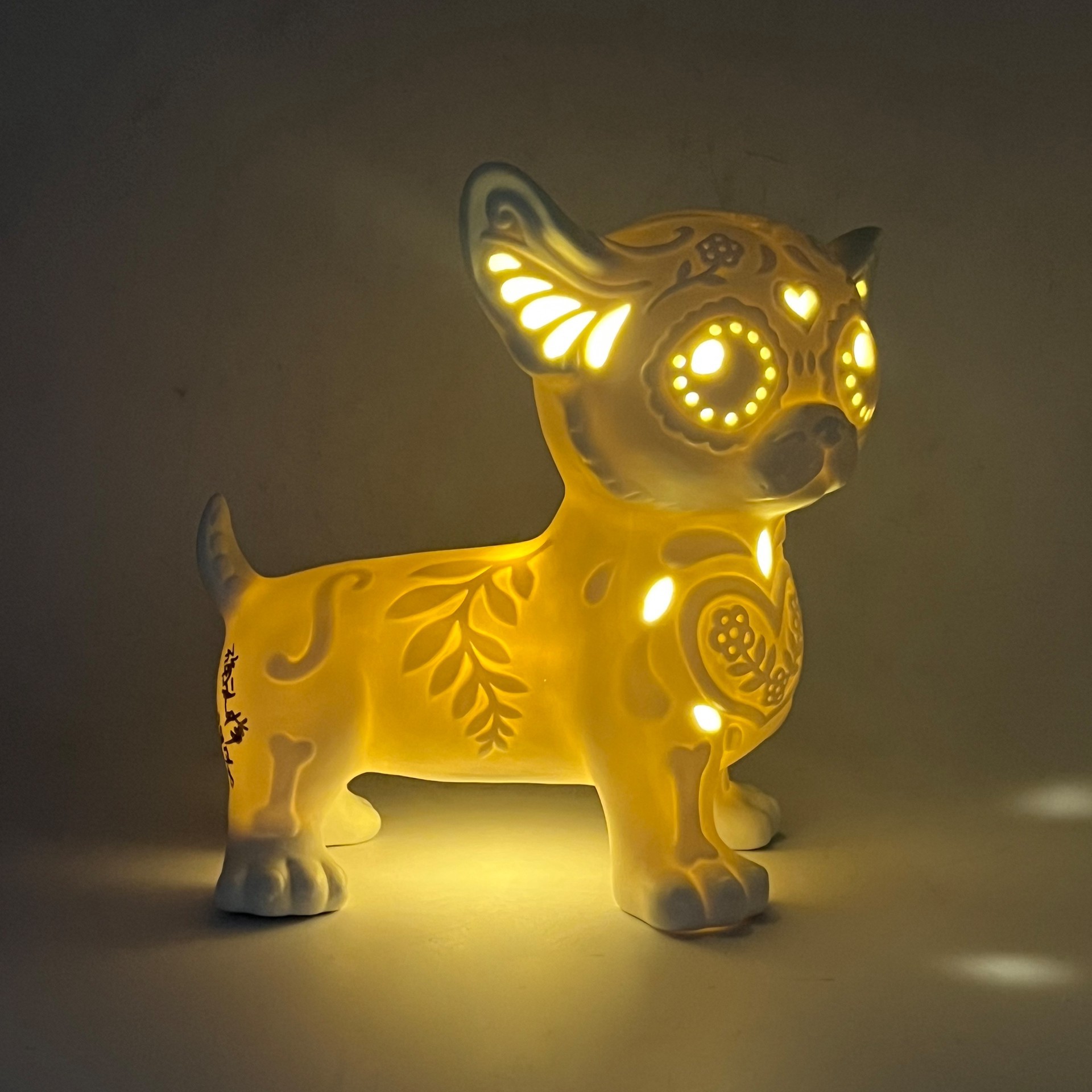 slide 3 of 8, 7" Diy Led Dog Ceramic Decor By Ashland, 6.81 in x 3.66 in x 7 in