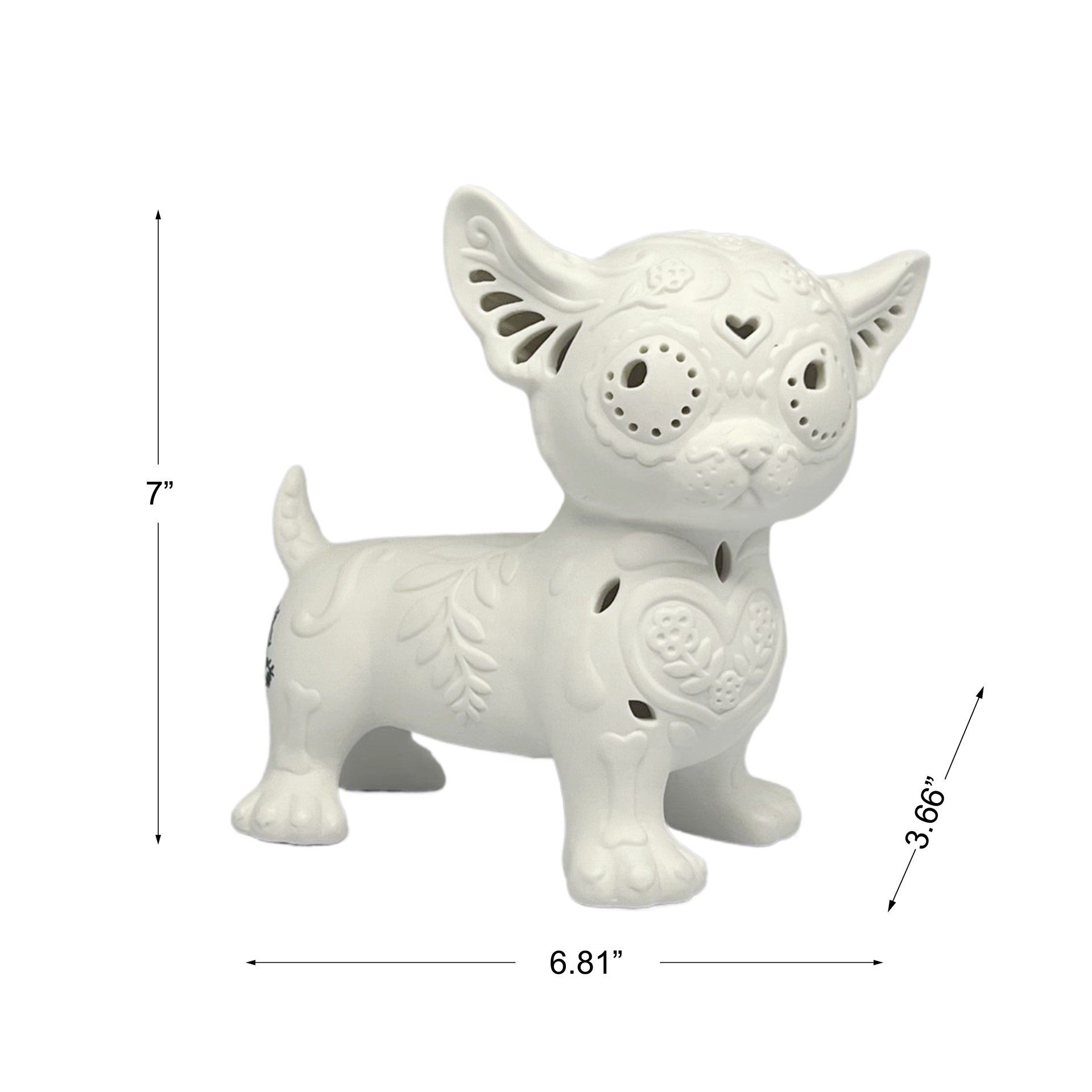 slide 6 of 8, 7" Diy Led Dog Ceramic Decor By Ashland, 6.81 in x 3.66 in x 7 in