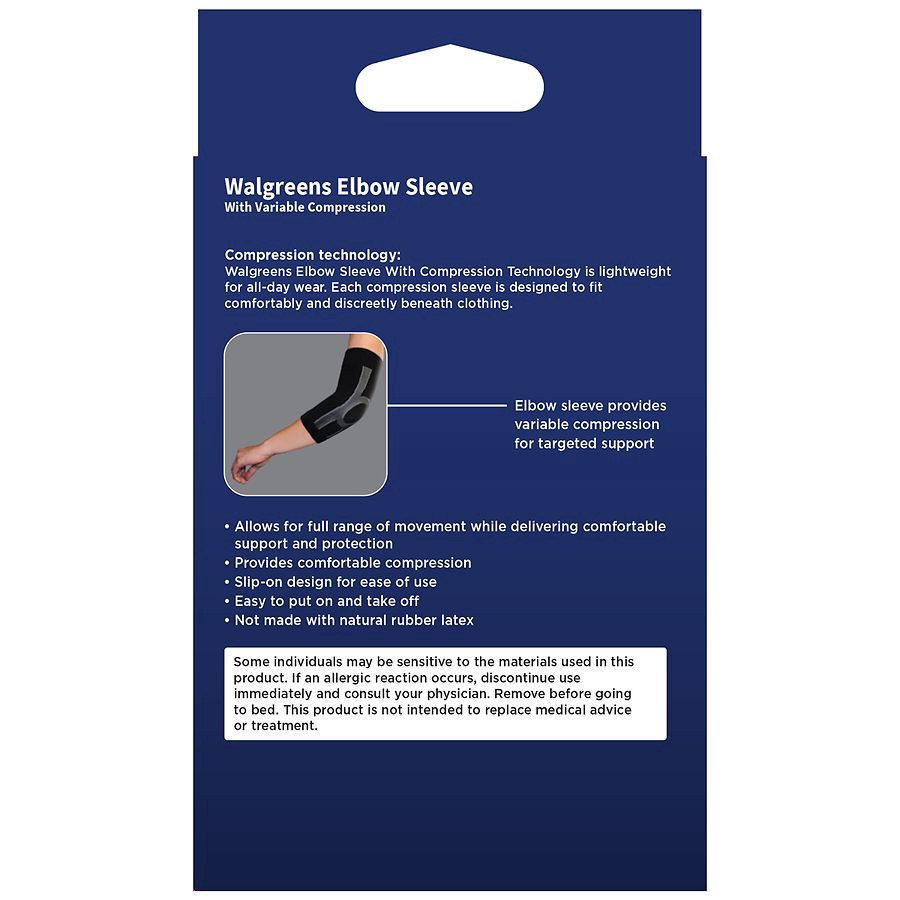 slide 3 of 5, Walgreens Elbow Compression Sleeve Small / Medium, 1 ct