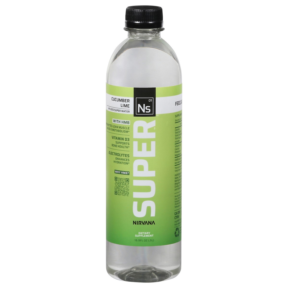 slide 9 of 13, Nirvana Super Cucumber Lime Muscle Health + Electrolytes 16.9 fl oz, 16.9 fl oz