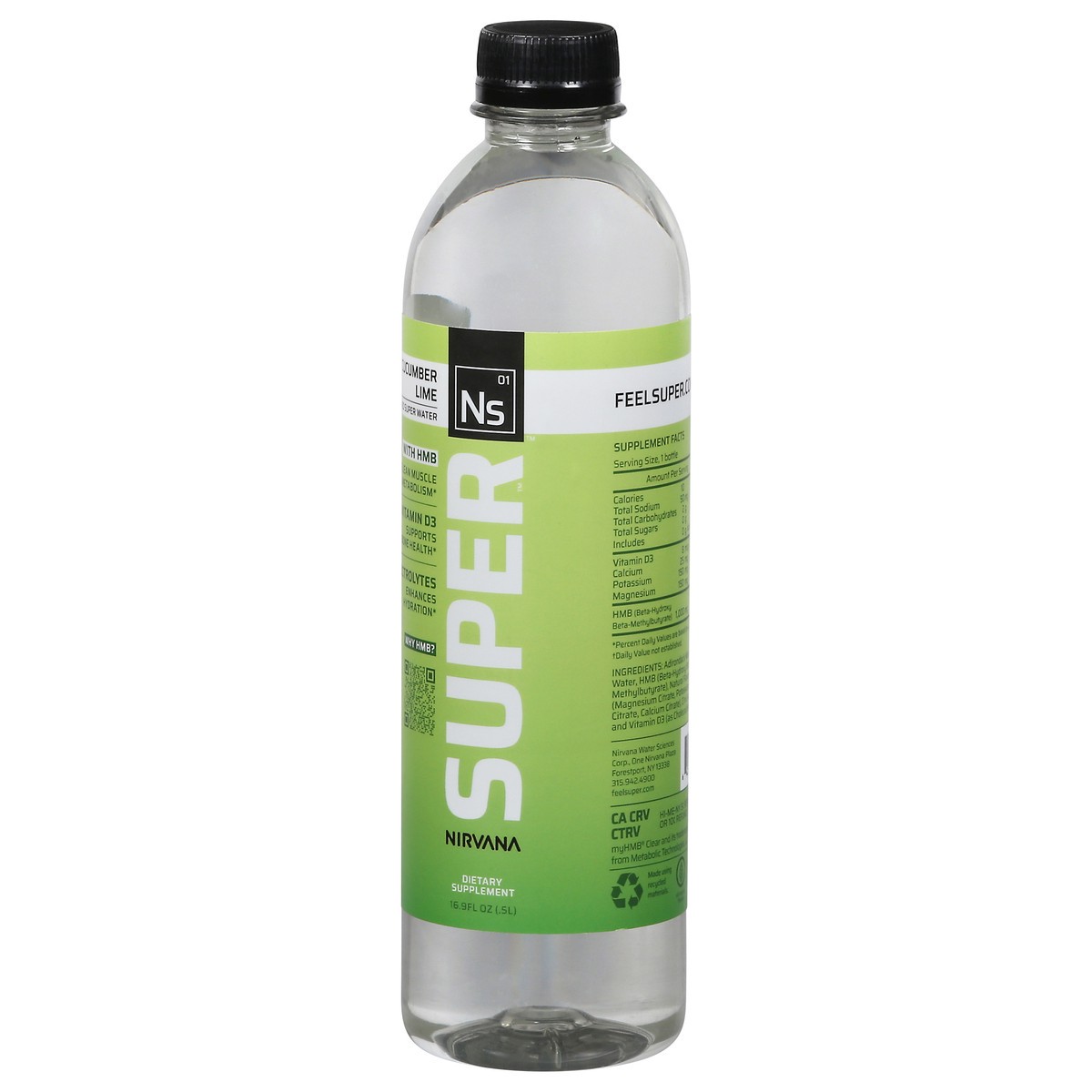 slide 13 of 13, Nirvana Super Cucumber Lime Muscle Health + Electrolytes 16.9 fl oz, 16.9 fl oz