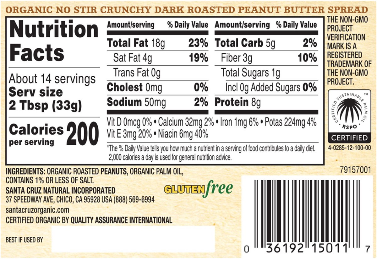 slide 4 of 8, Santa Cruz Organic Peanut Butter, 16 oz