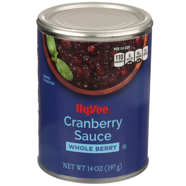slide 1 of 1, Hy-vee Whole Berry Cranberry Sauce, 14 oz