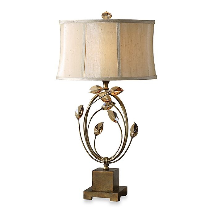 slide 1 of 2, Uttermost Alenya Table Lamp - Gold with Bell-Shaped Shade, 1 ct