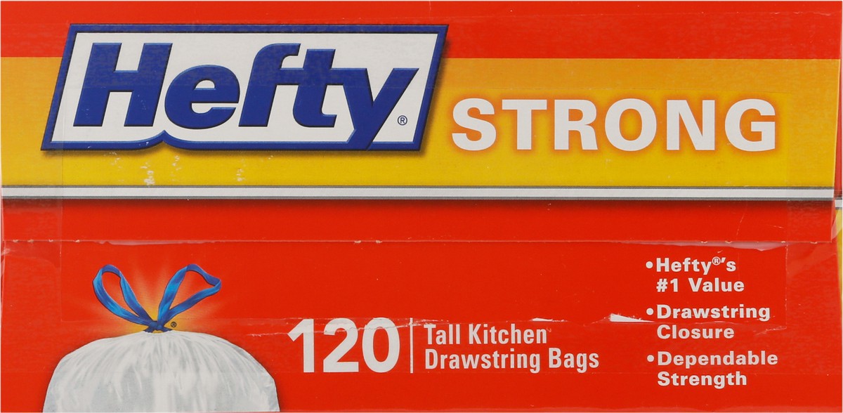 slide 8 of 8, Hefty 13 Gallon Drawstring Strong Club Pack Tall Kitchen Bags Club Pack 120 ea, 120 ct