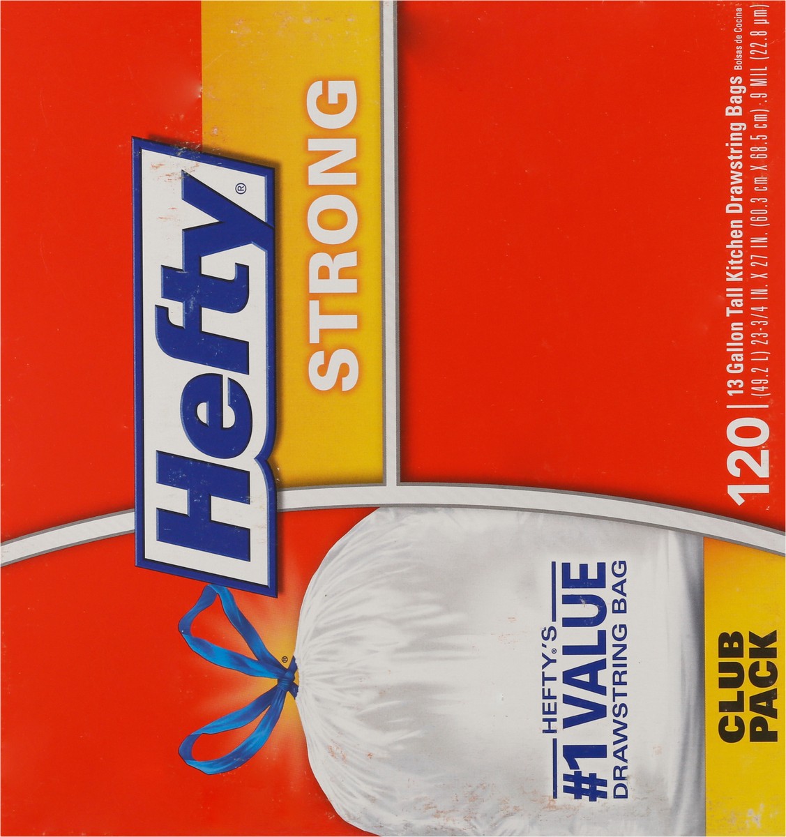 slide 3 of 8, Hefty 13 Gallon Drawstring Strong Club Pack Tall Kitchen Bags Club Pack 120 ea, 120 ct