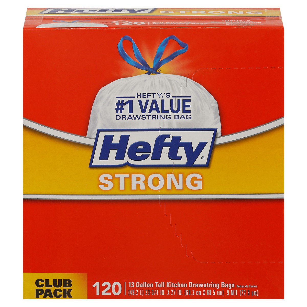 slide 1 of 1, Hefty Strong 13 Gallon Tall Kitchen Drawstring Bags Club Pack, 120 ct