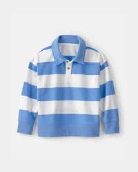 Carters Boys Striped French Terry Pullover Sweatshirt - Blue/White Blue/White 12