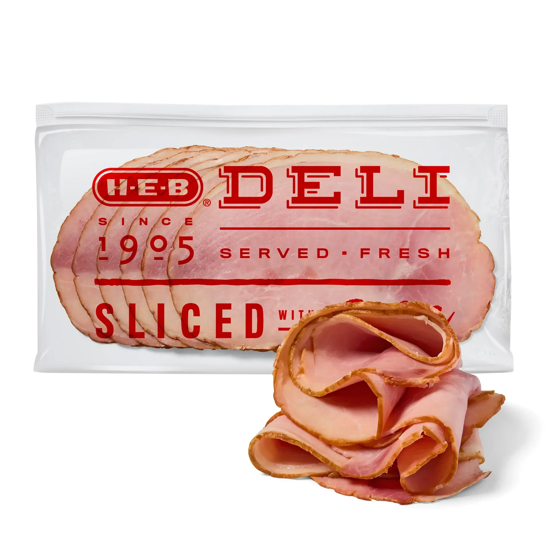 slide 1 of 1, H-E-B Deli Mesquite-Smoked Uncured Ham, Sandwich Sliced, per lb
