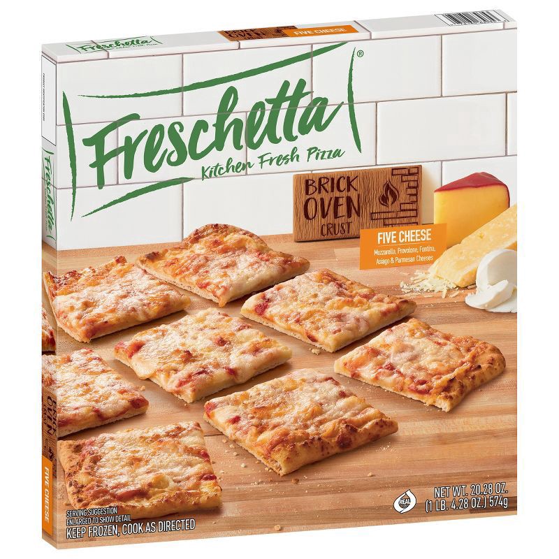 slide 3 of 11, Freschetta Brick Oven Five Cheese Pizza, 20.28 oz