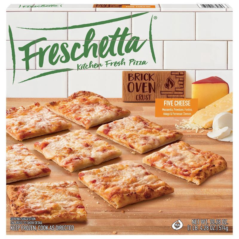 slide 1 of 11, Freschetta Brick Oven Five Cheese Pizza, 20.28 oz
