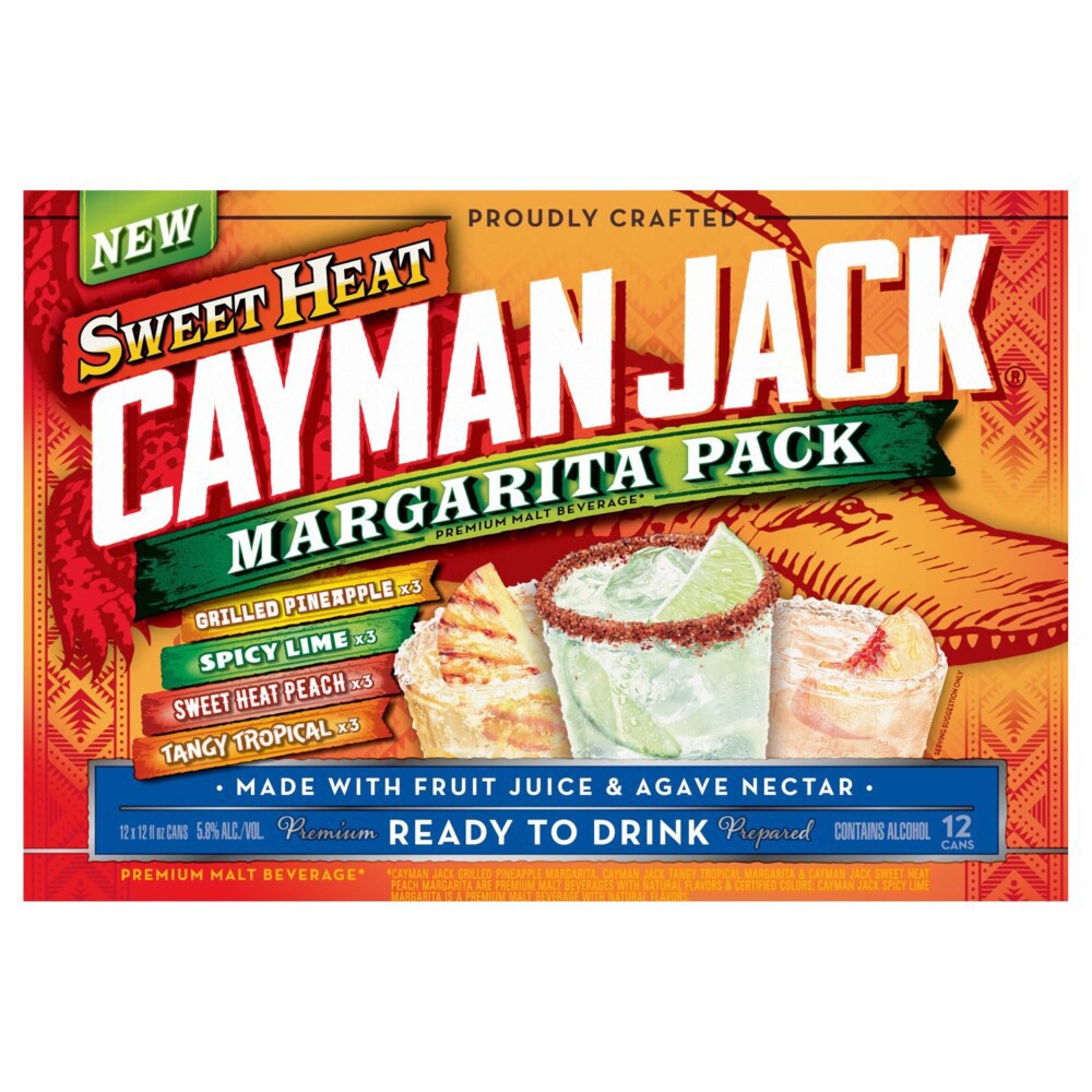 slide 1 of 3, Cayman Jack Sweet Heat Margarita Variety Pack 12 Pack, 12 ct; 12 fl oz