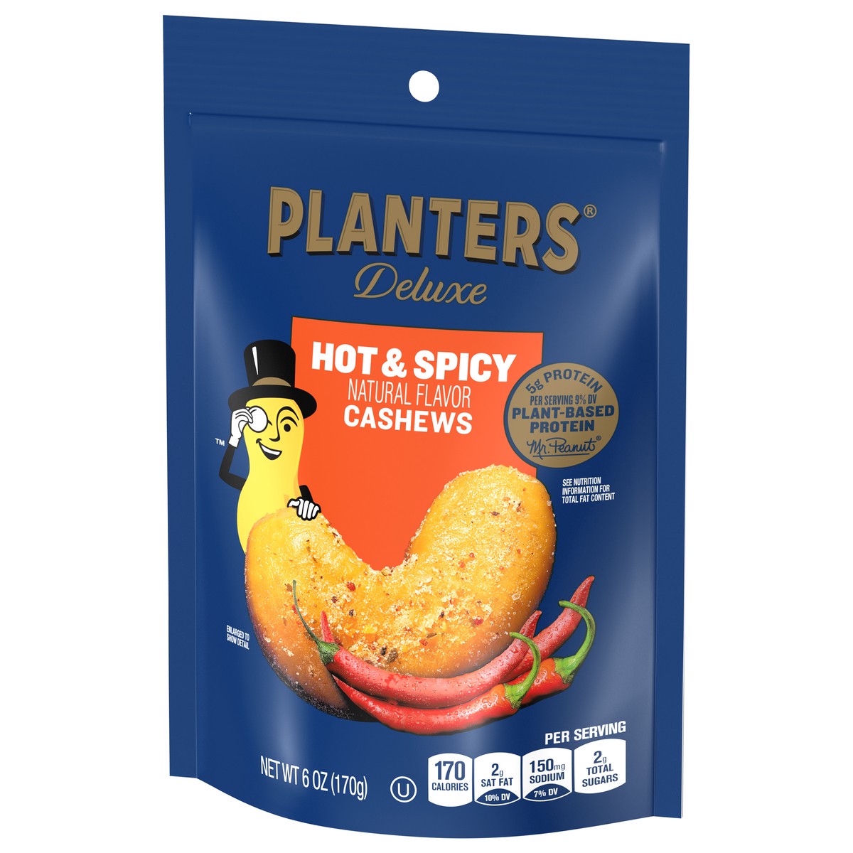 slide 9 of 9, Planters Deluxe Hot & Spicy Cashews 6 oz, 6 oz