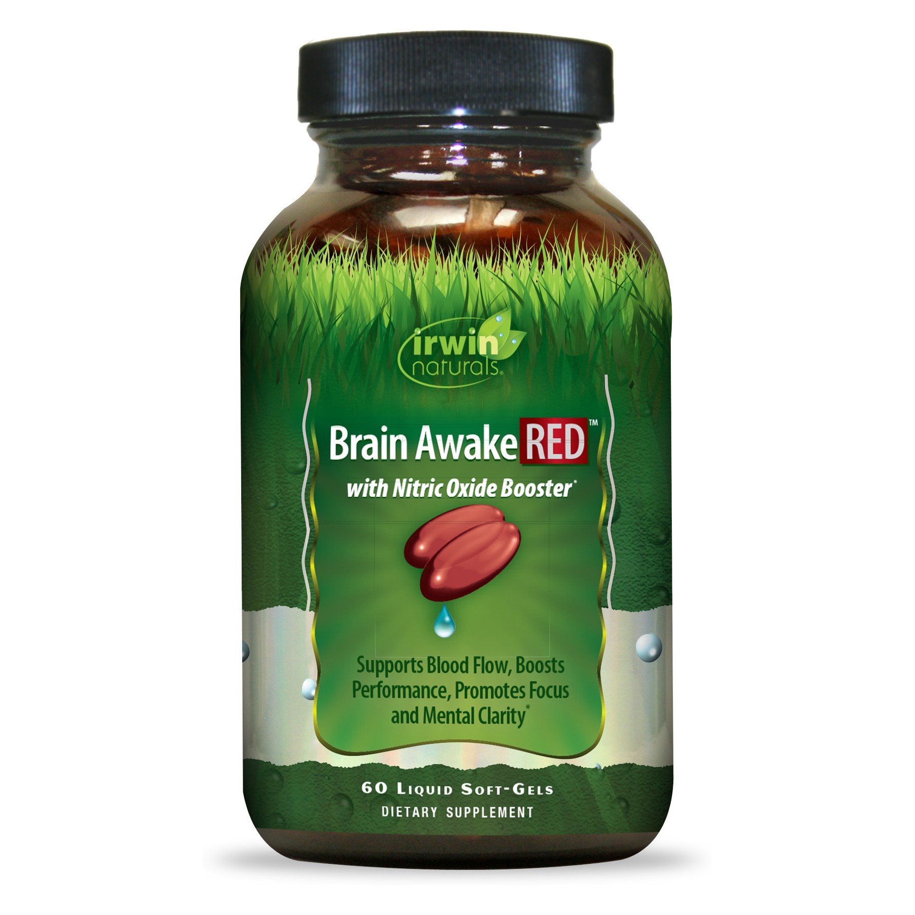 slide 1 of 1, Irwin Naturals Brain Awake Red Dietary Supplement Softgels, 60 ct