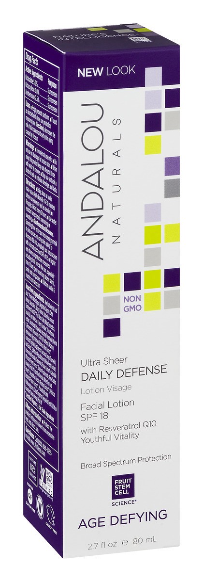 slide 5 of 9, Andalou Naturals Ultra Sheer Daily Defense Facial Lotion SPF 18, 2.7 fl oz