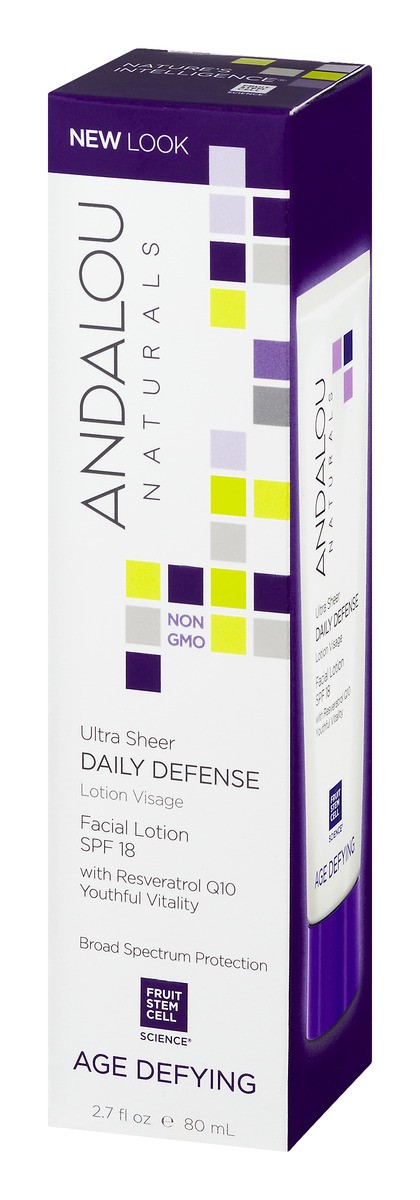 slide 7 of 9, Andalou Naturals Ultra Sheer Daily Defense Facial Lotion SPF 18, 2.7 fl oz