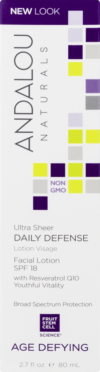 slide 6 of 9, Andalou Naturals Ultra Sheer Daily Defense Facial Lotion SPF 18, 2.7 fl oz