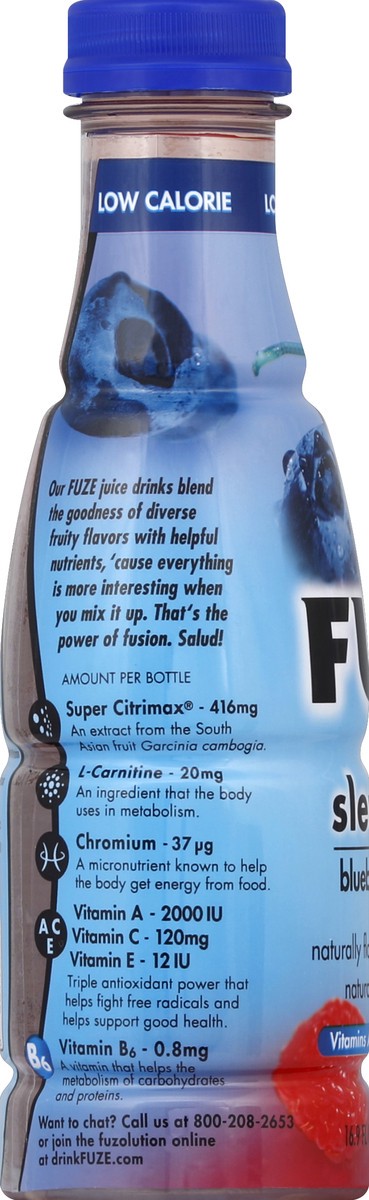 slide 4 of 4, Fuze Slenderize Blueberry Raspberry Flavored Beverage - 16.9 oz, 16.9 oz