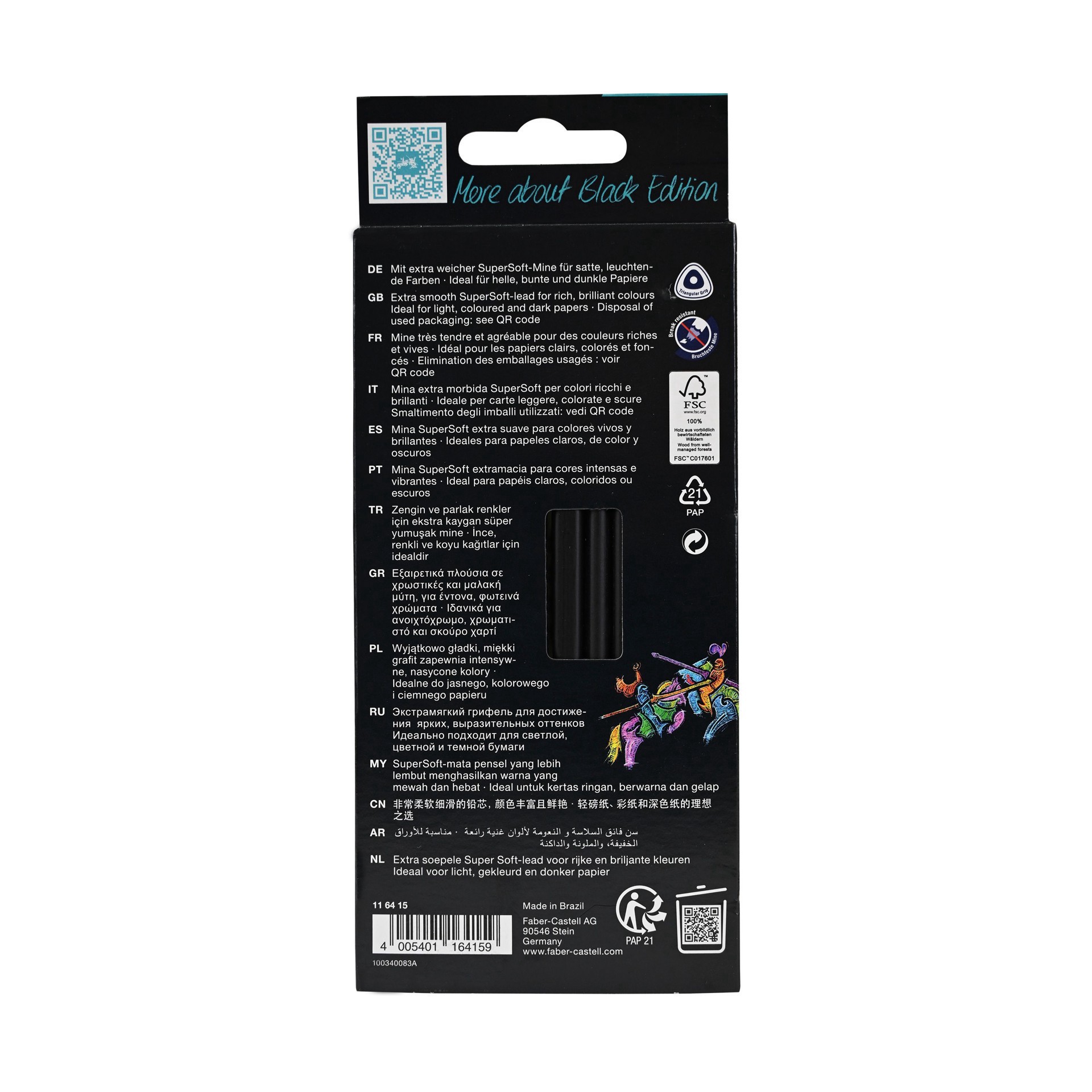 slide 4 of 6, Faber-Castell Black Edition Metallic Colored Pencils, 1 ct