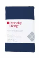 Everyday Living Cotton/Polyester 200 Thread Count Fitted Sheet - Estate Blue