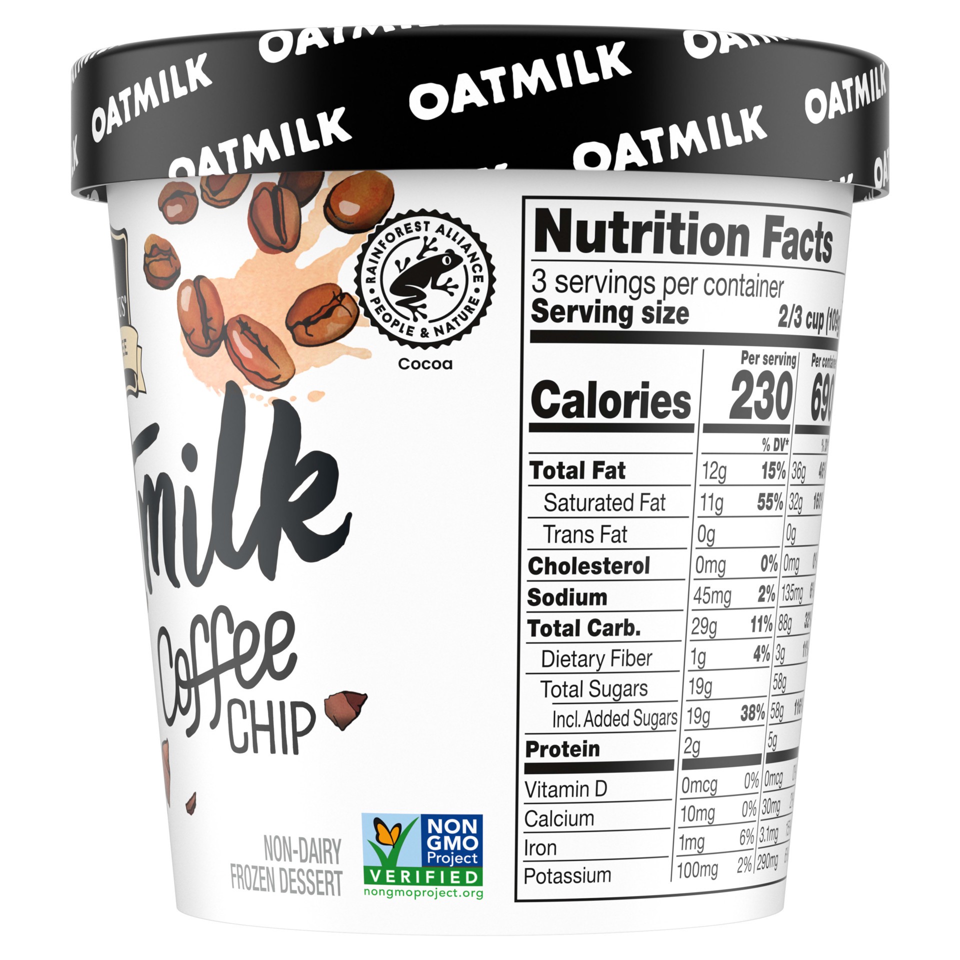 slide 3 of 5, SO Delicious Dairy Free Oat Milk Coffee Chip Non-Dairy Frozen Dessert 1 pt. Tub, 16 oz