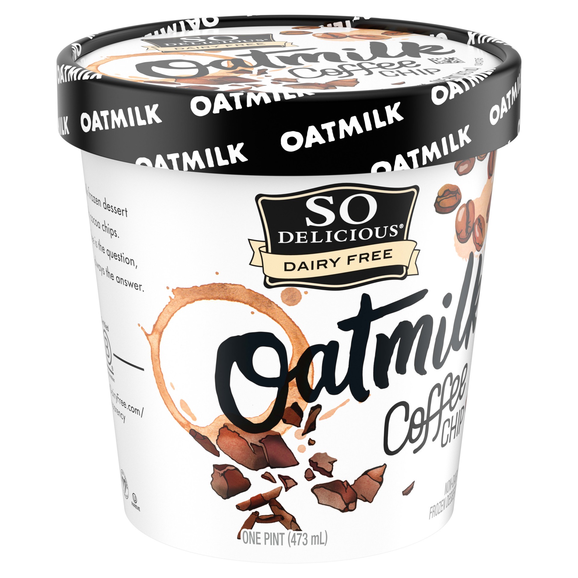 slide 5 of 5, SO Delicious Dairy Free Oat Milk Coffee Chip Non-Dairy Frozen Dessert 1 pt. Tub, 16 oz