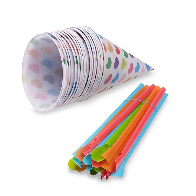 slide 1 of 1, Jelly Belly Snow Cone Cups And Straws, 20 ct