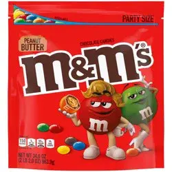 M&M's Peanut Butter Milk Chocolate Candy, Party Size, 34 oz Bag