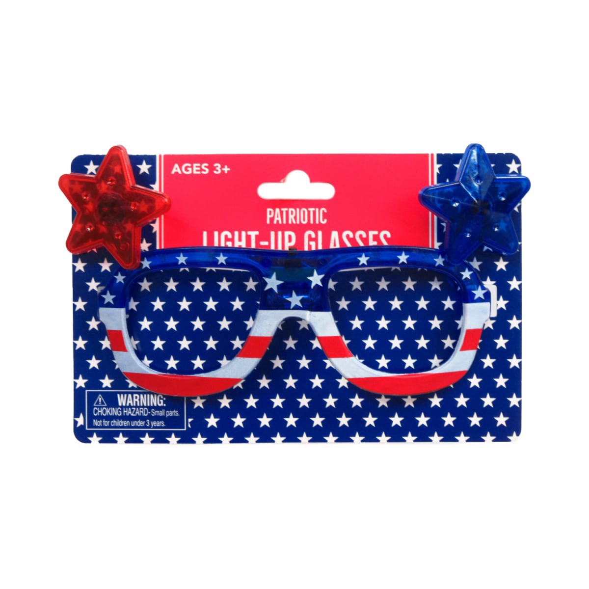 slide 1 of 5, Meijer Corporate Seasonal Patriotic Light Up Glasses, 1 ct