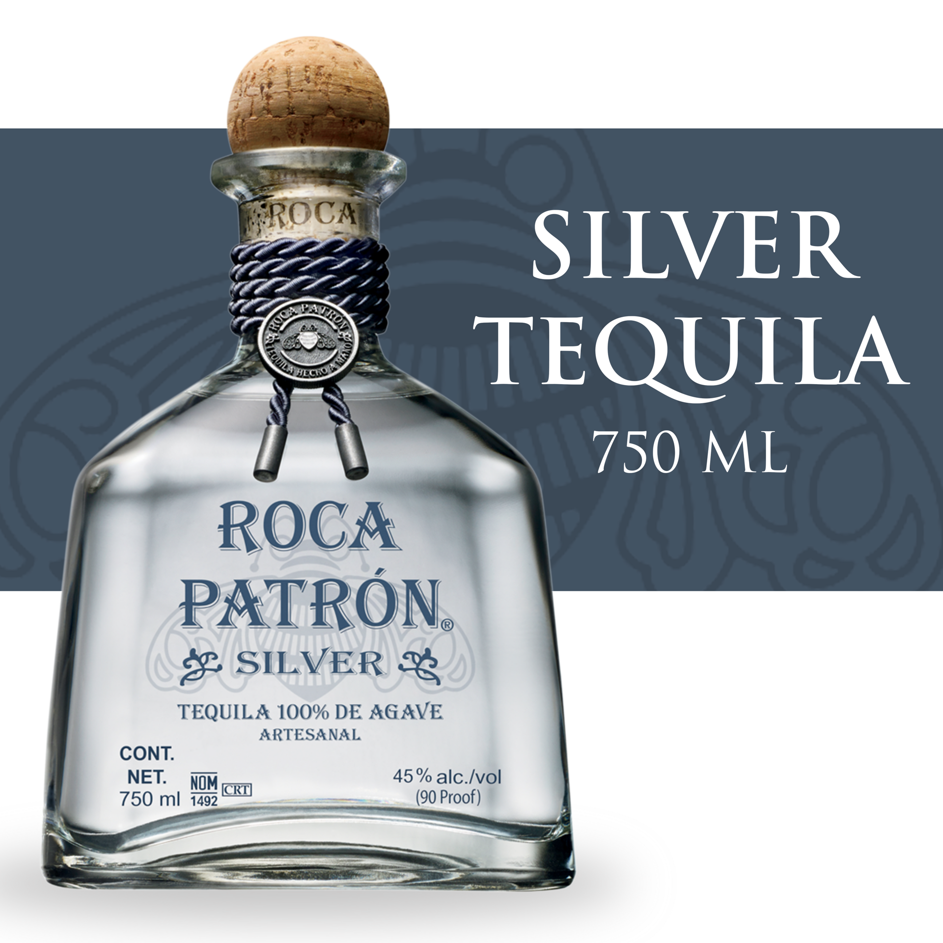 slide 5 of 5, Patrón Roca Patron Silver 45% 75Cl/750Ml, 750 ml