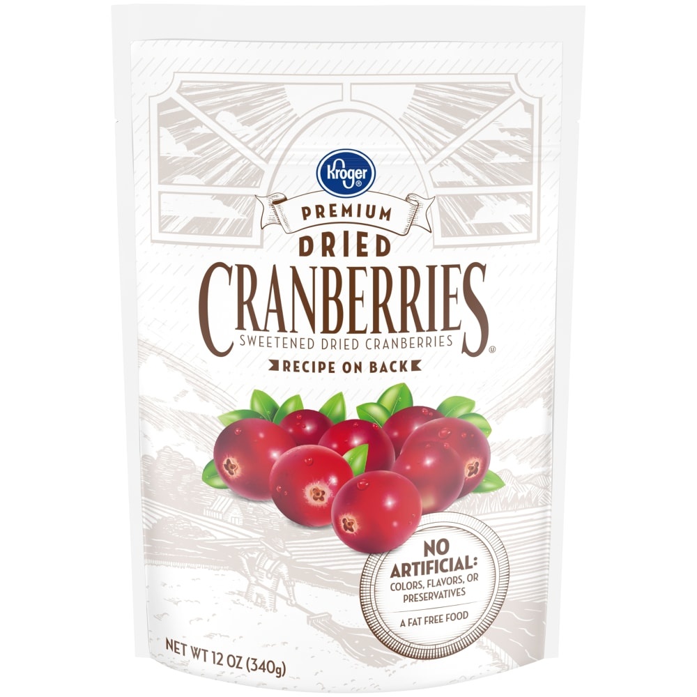 slide 1 of 1, Kroger Premium Sweetened Dried Cranberries, 12 oz