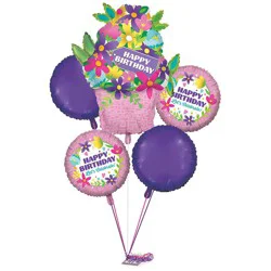 Helium Inflated Balloon Floral Balloon Bouquet