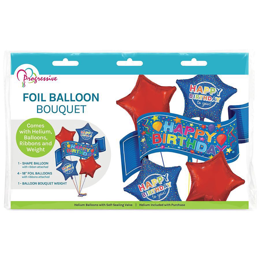 slide 3 of 3, Helium Inflated Balloon Happy Birthday Day Balloon Bouquet, 1 ct