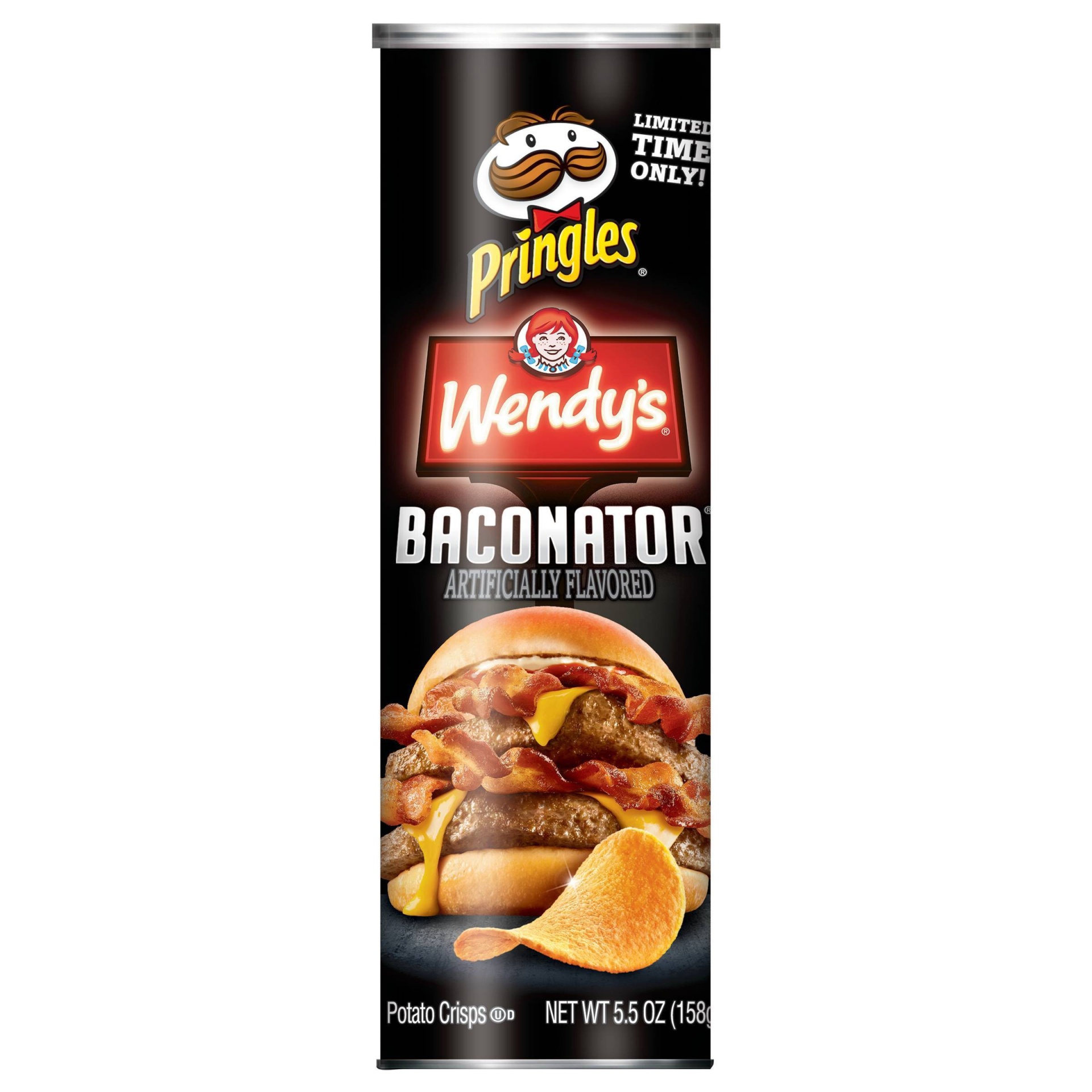 slide 1 of 1, Pringles Wendy's Baconator Potato Crisps Chips, 5.5 oz