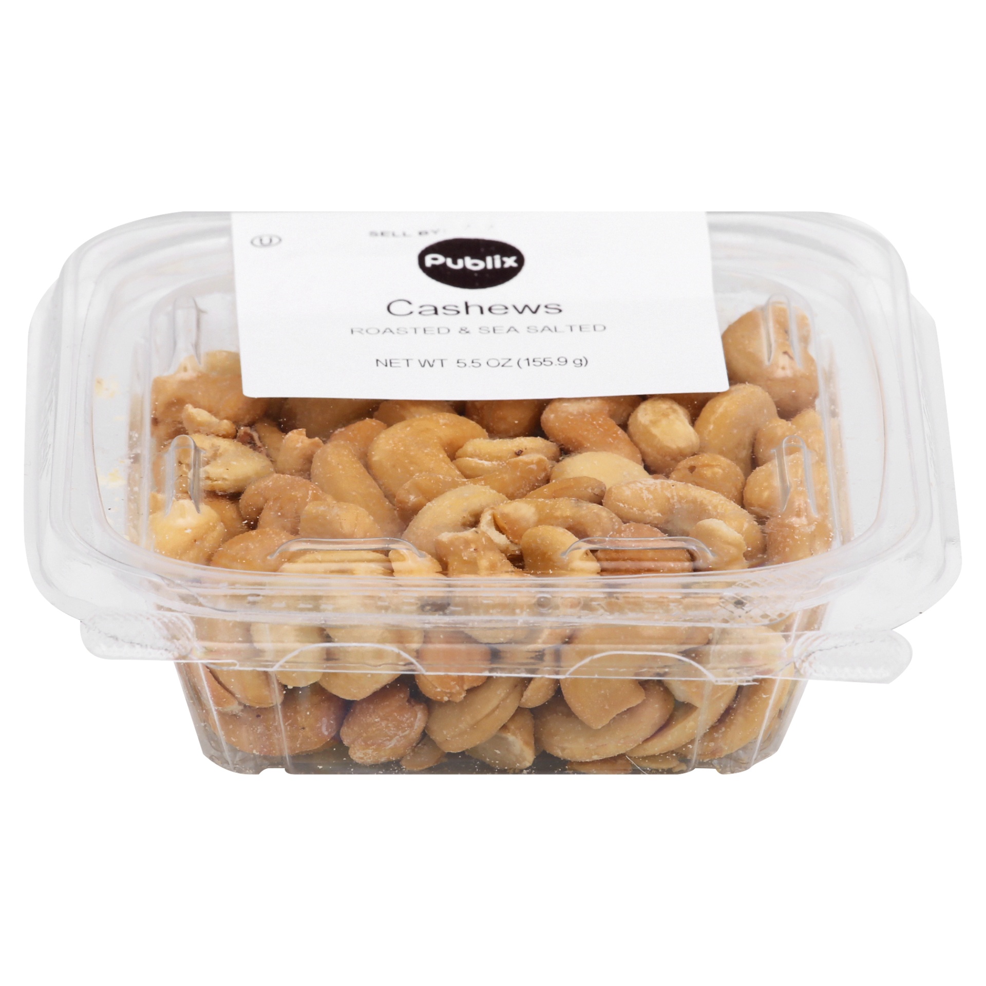 slide 1 of 1, Publix Roasted & Sea Salted Roasted & Sea Salted Cashews, 5.5 oz