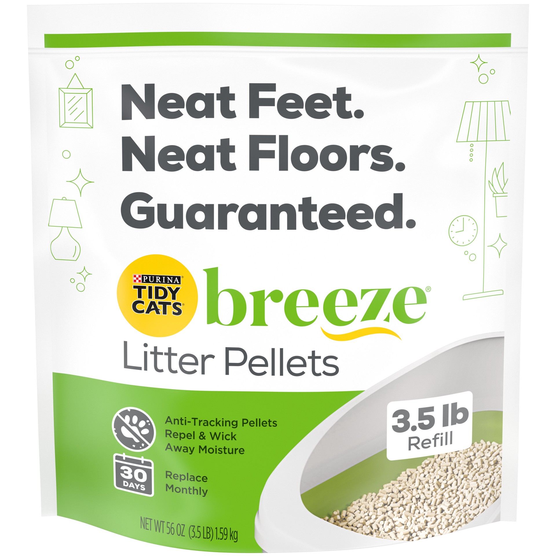 slide 1 of 9, Tidy Cats Purina Tidy Cats Breeze Cat Litter Pellets Refill, 3.5 lb